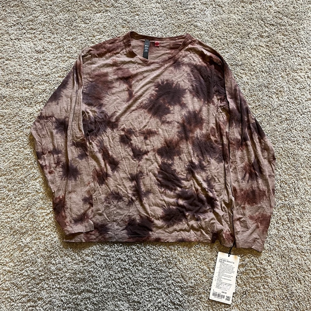 Lululemon Lab Shirt Mens Large‎ Bronze Copper Tie Dye Long Sleeve Wool Blend
